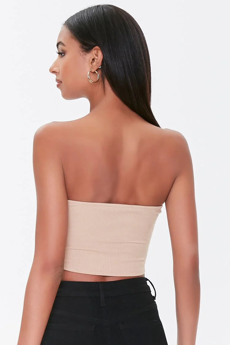 Ruched Drawstring Tube Top - Image 7