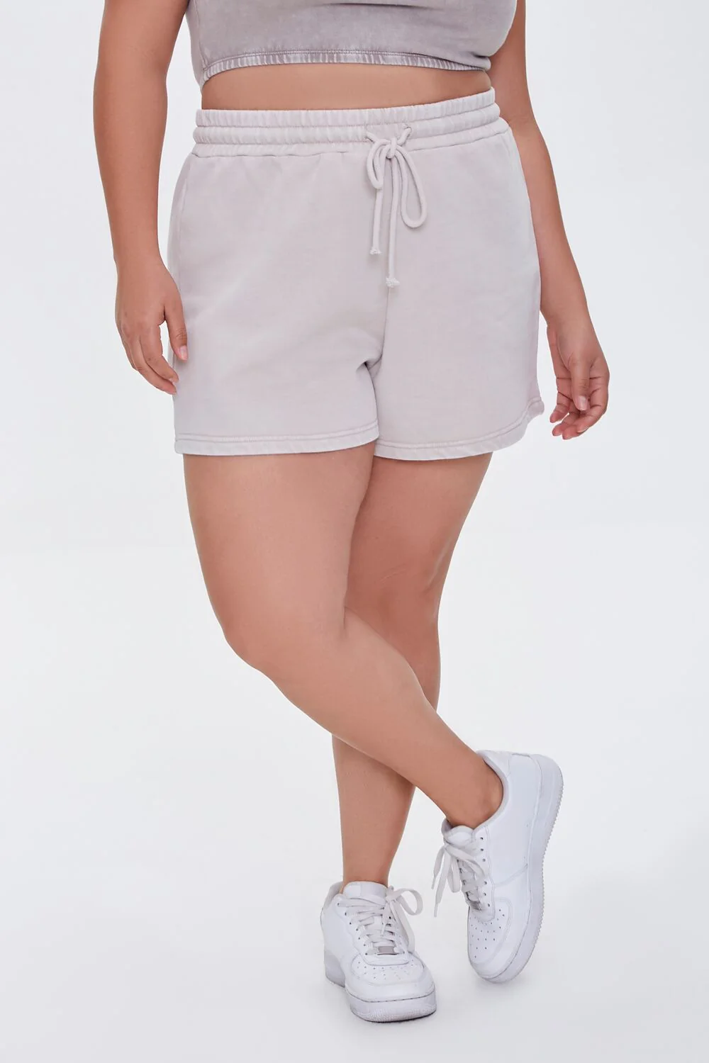 Plus Size Fleece Drawstring Shorts - Image 2