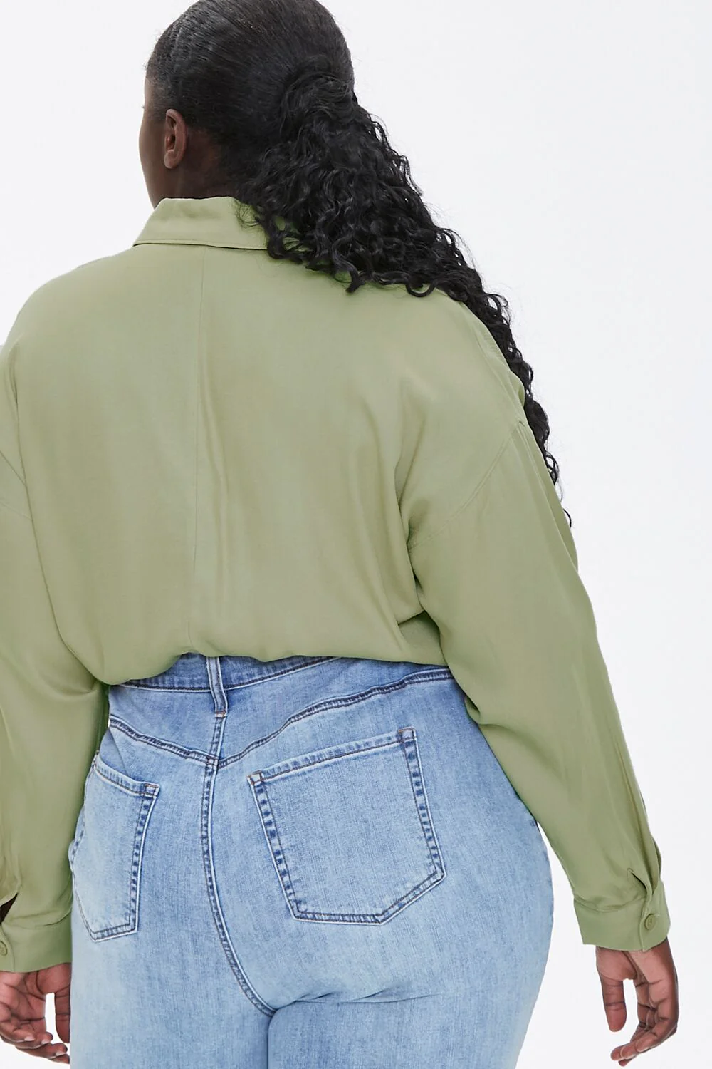 Plus Size Drawstring-Hem Shirt - Image 3