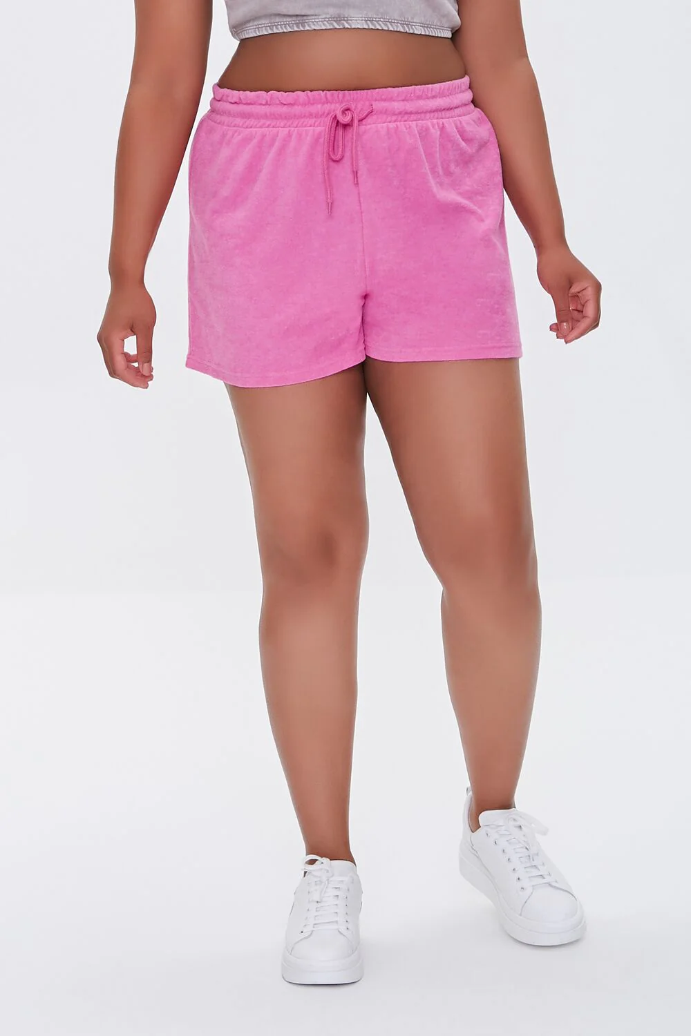 Plus Size French Terry Drawstring Shorts - Image 2