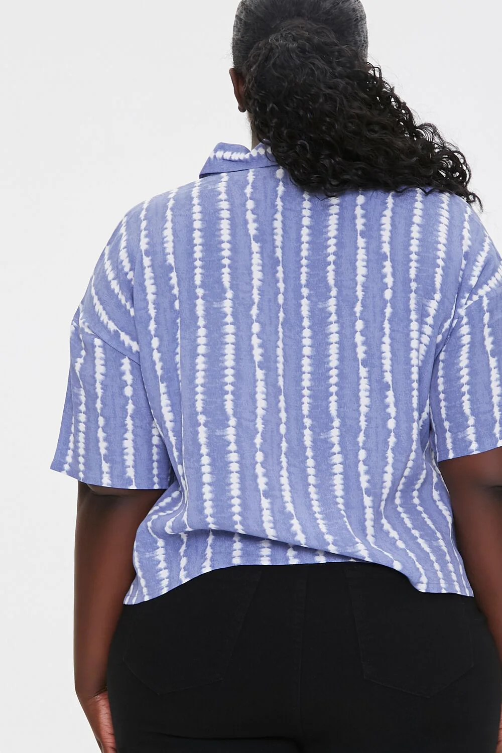 Plus Size Abstract Striped Shirt - Image 3
