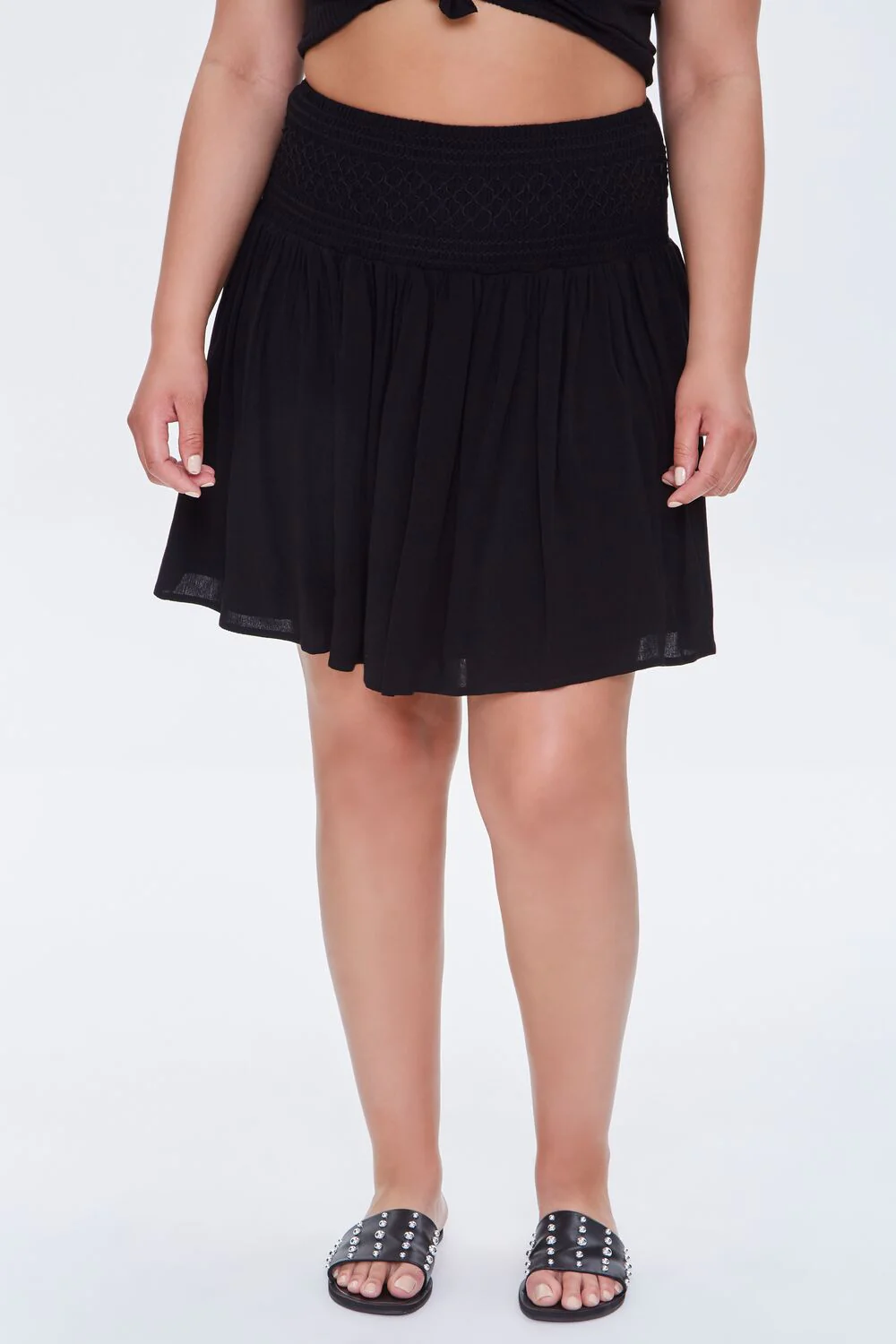 Plus Size Smocked Mini Skirt - Image 2
