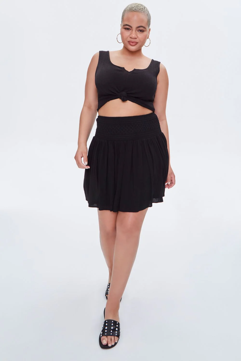 Plus Size Smocked Mini Skirt - Image 5