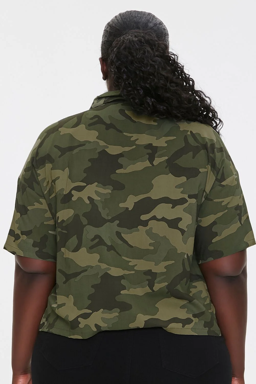 Plus Size Camo Print Shirt - Image 3