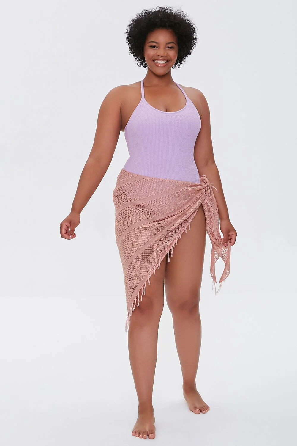 Plus Size Crochet Sarong Swim Cover-Up - Image 5