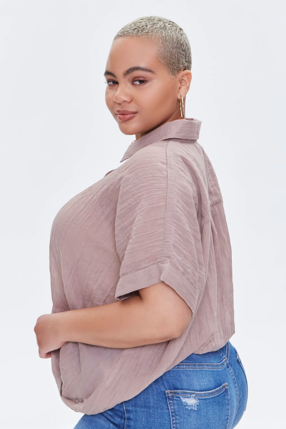 Plus Size Crossover Shirt - Image 2