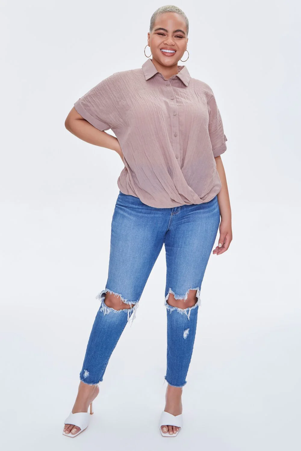 Plus Size Crossover Shirt - Image 4