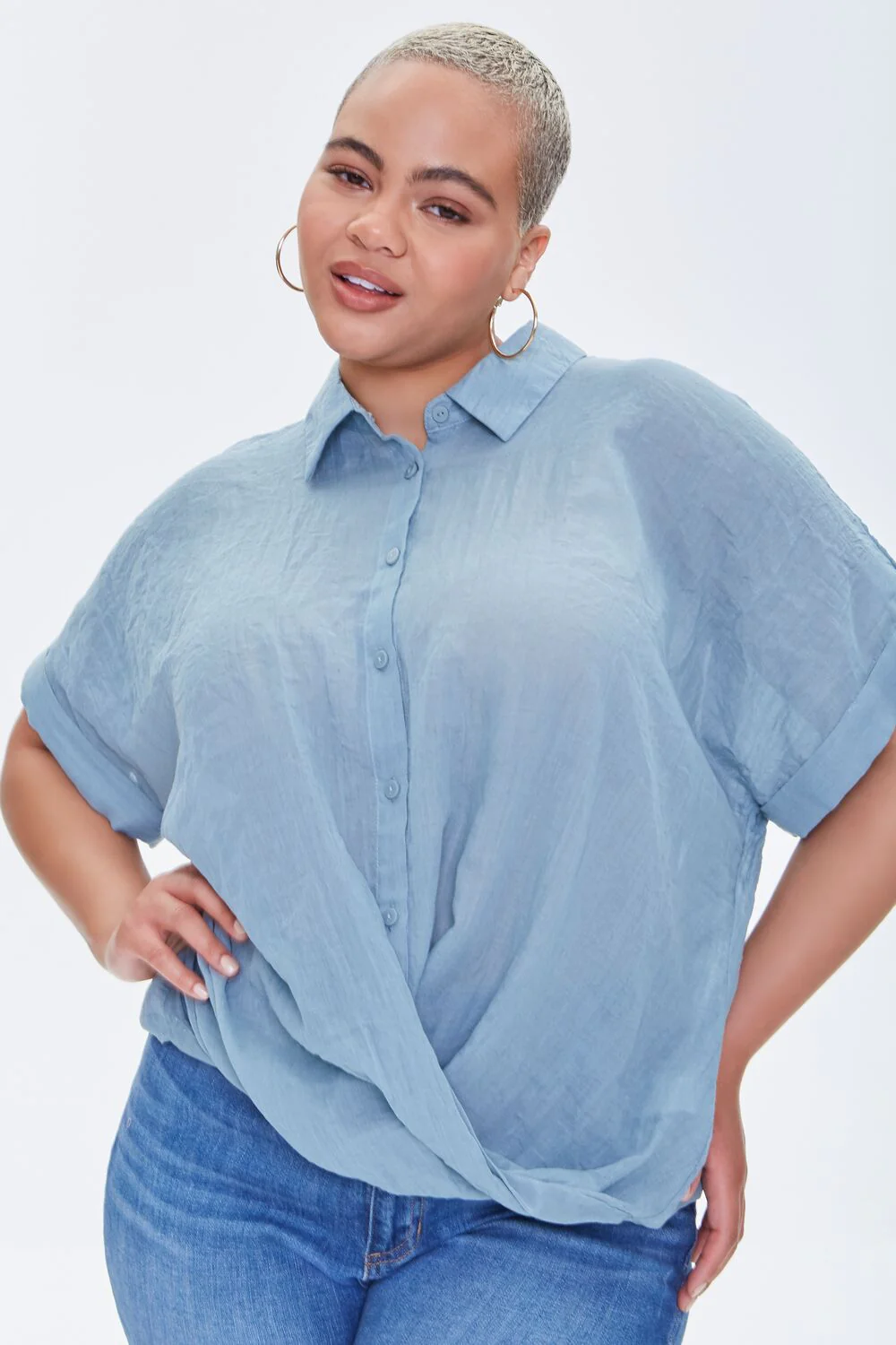 Plus Size Crossover Shirt - Image 5