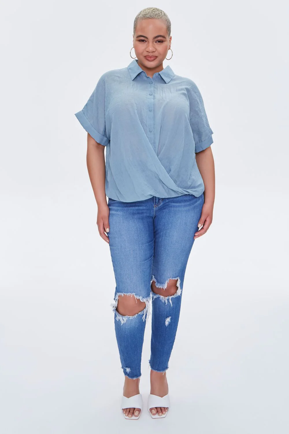 Plus Size Crossover Shirt - Image 8