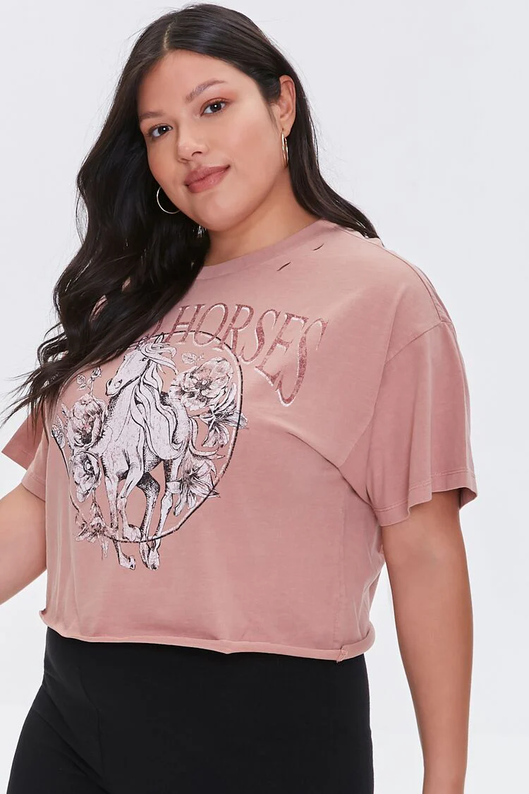 Plus Size Wild Horses Graphic Tee - Image 6