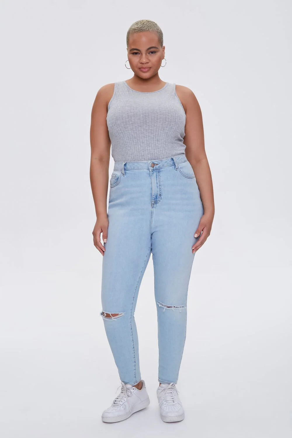 Plus Size Ribbed Tank Bodysuit - Image 4