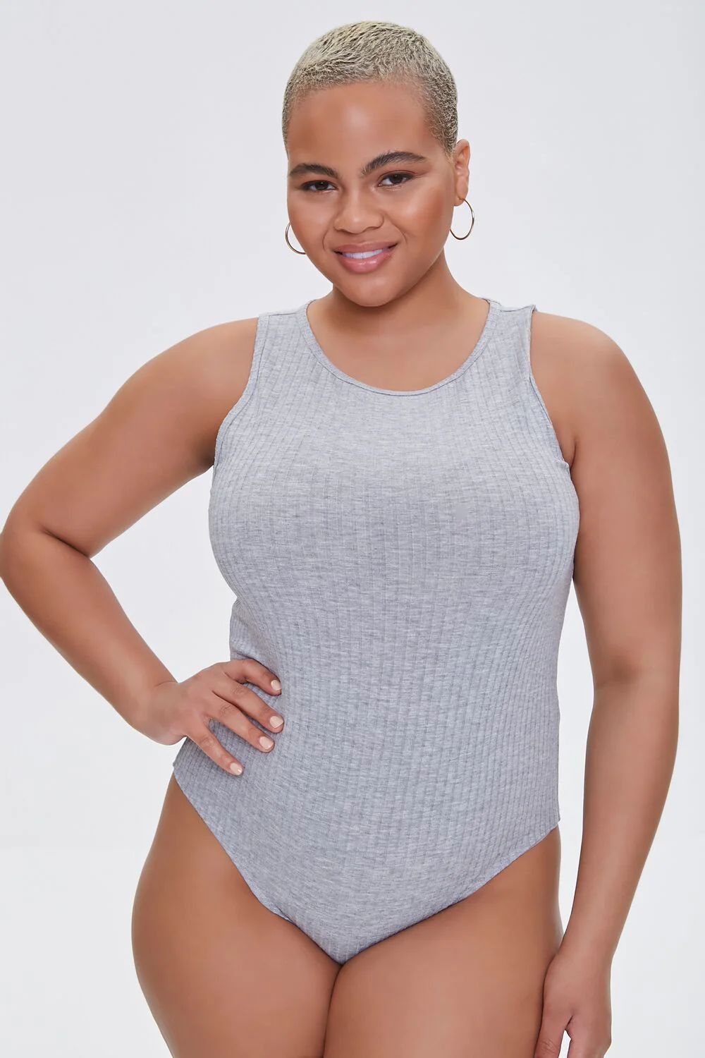 Plus Size Ribbed Tank Bodysuit - Image 5