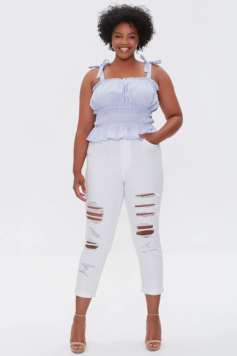 Tie-Strap Ruffle-Trim Top - Image 4