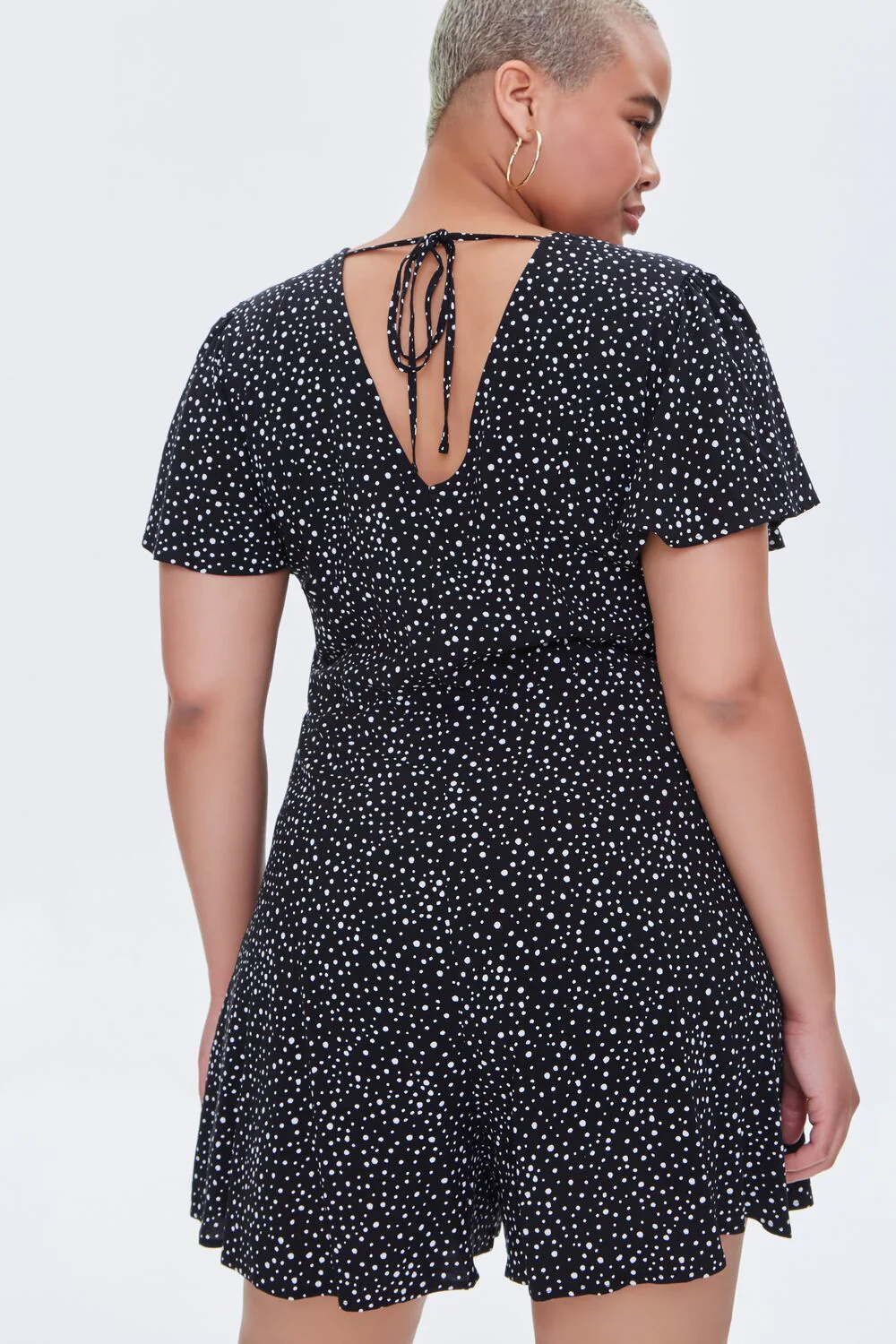 Plus Size Spotted Print Romper - Image 3