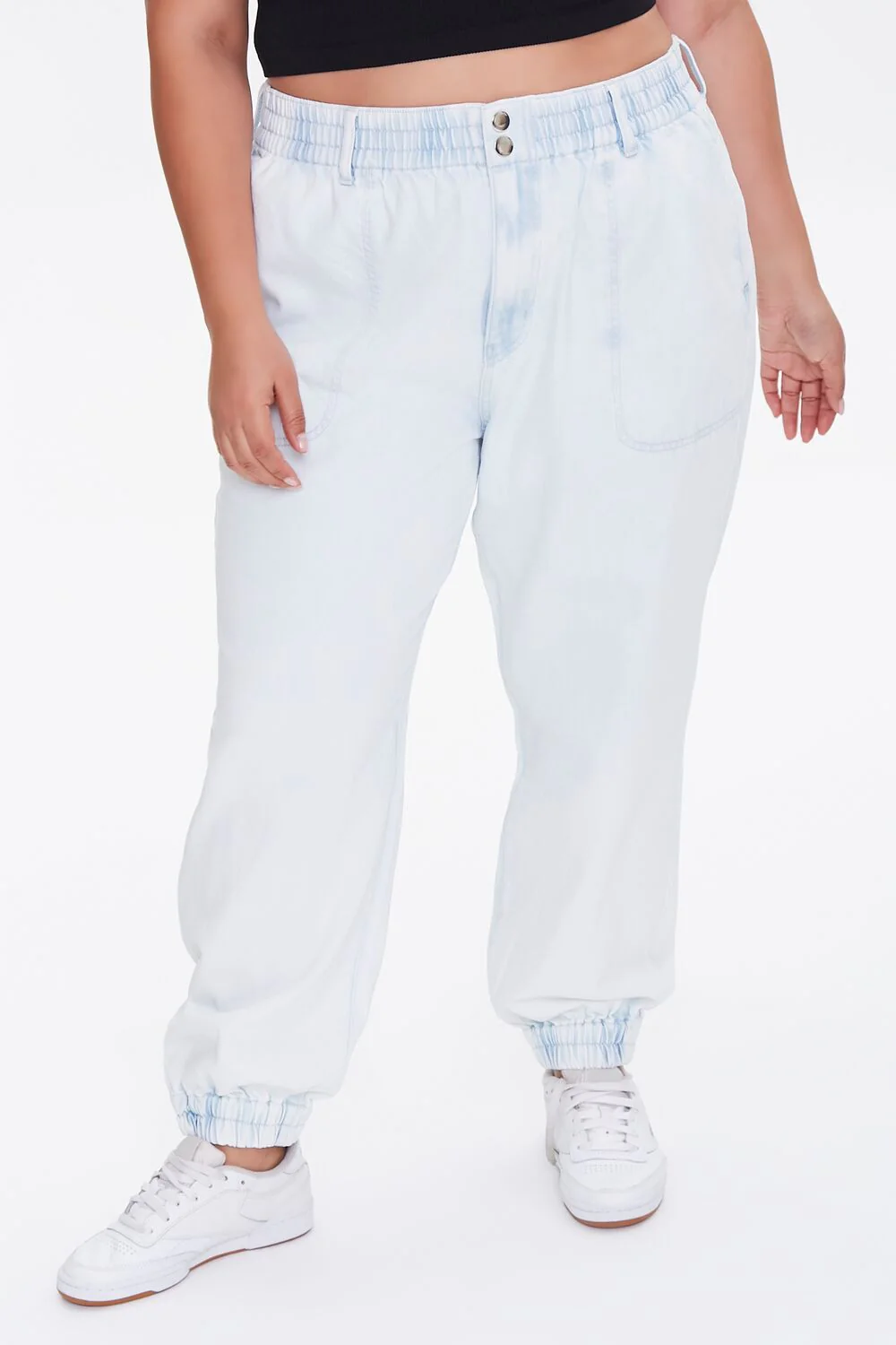 Plus Size Denim Joggers - Image 2