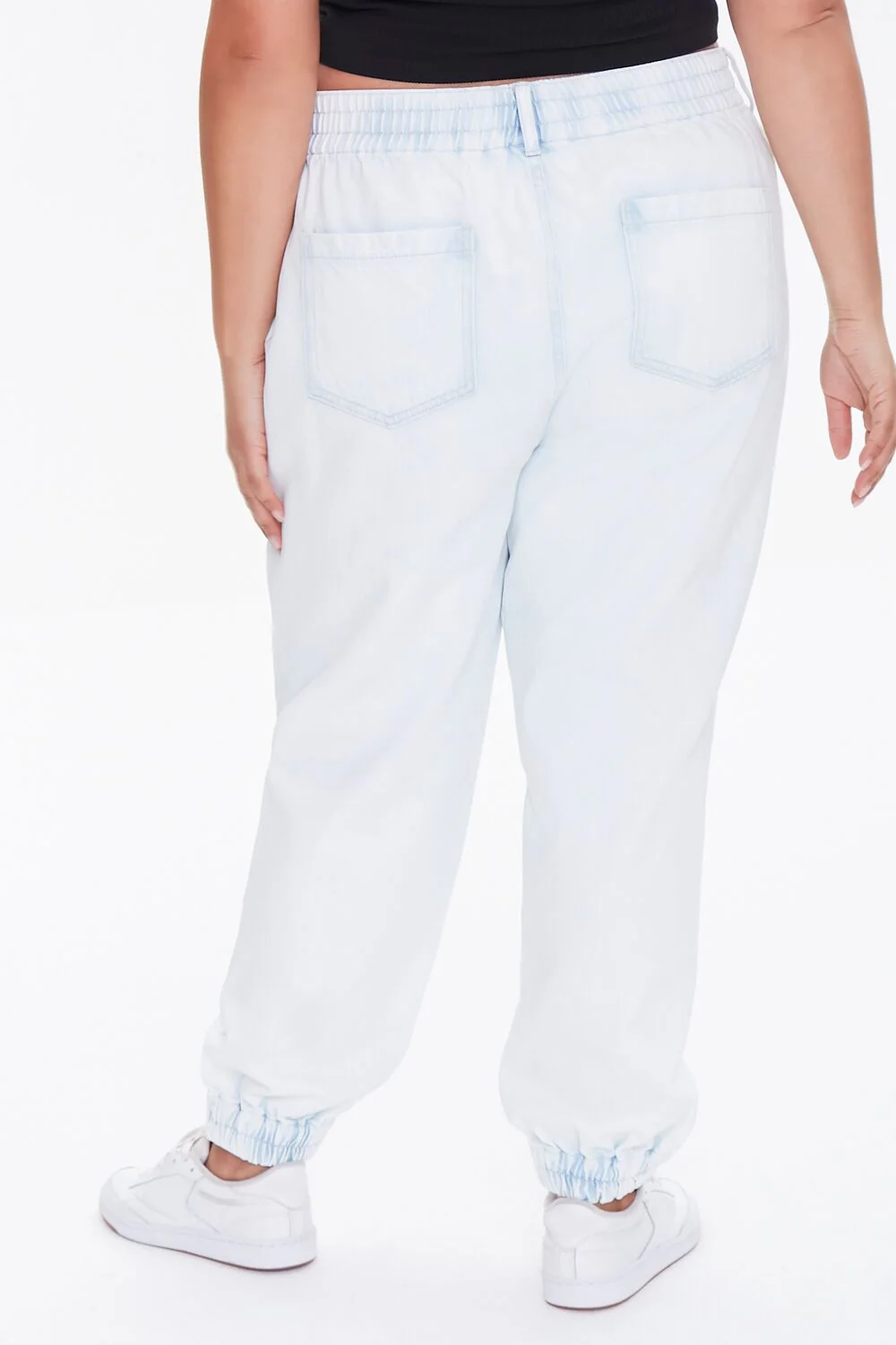Plus Size Denim Joggers - Image 4