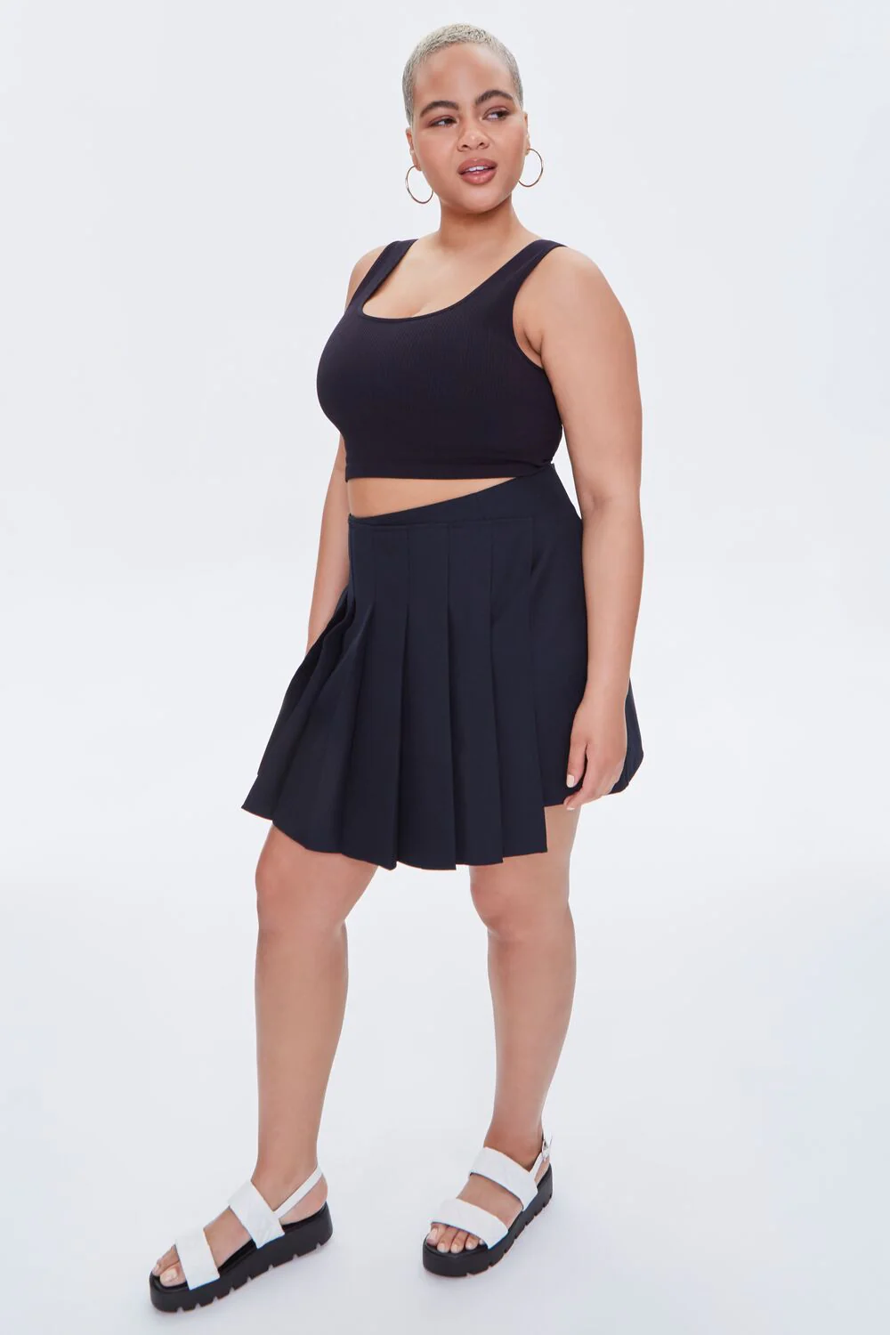 Plus Size Pleat-Front Skort - Image 5