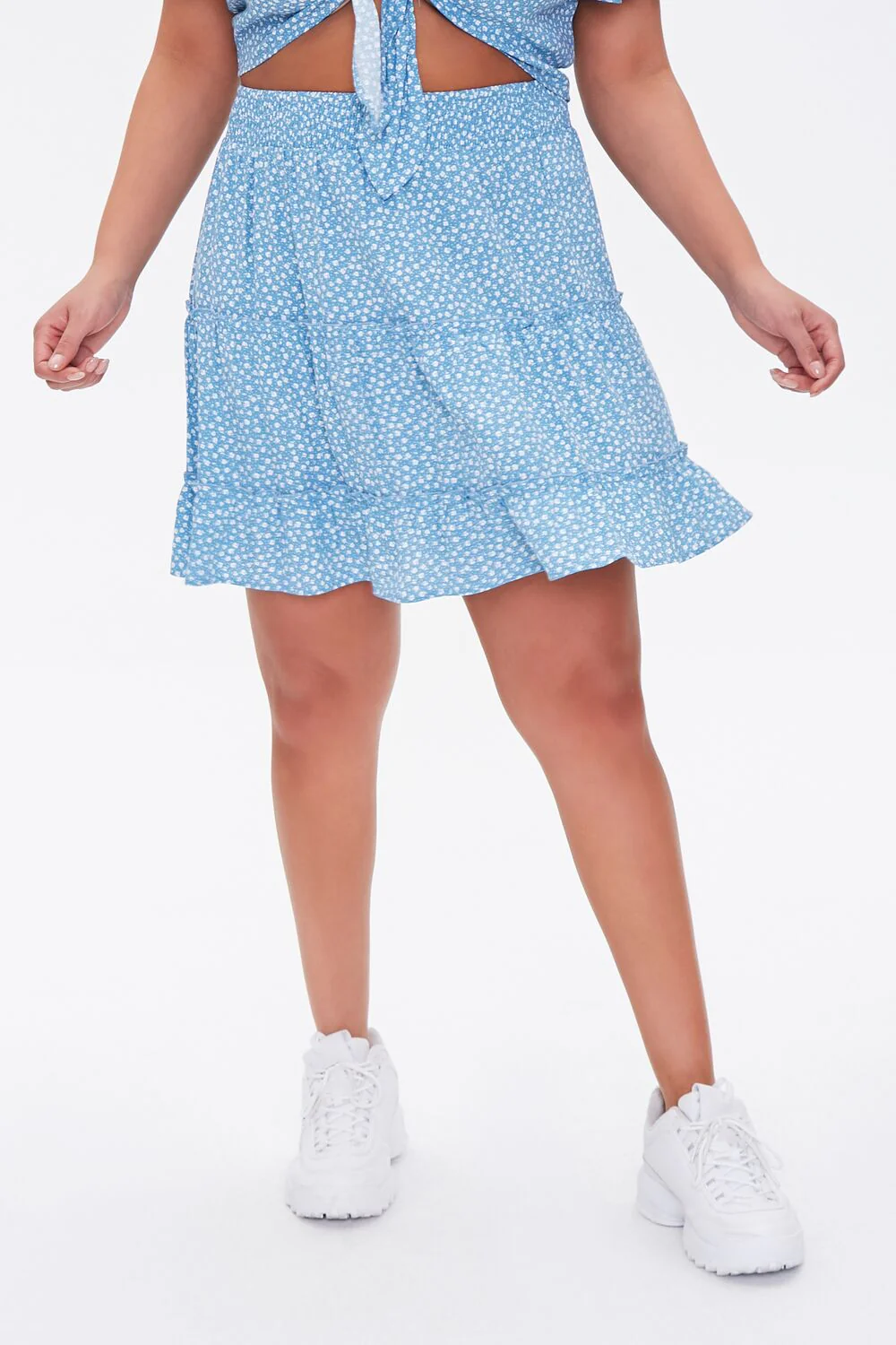 Plus Size Floral Print Mini Skirt - Image 2