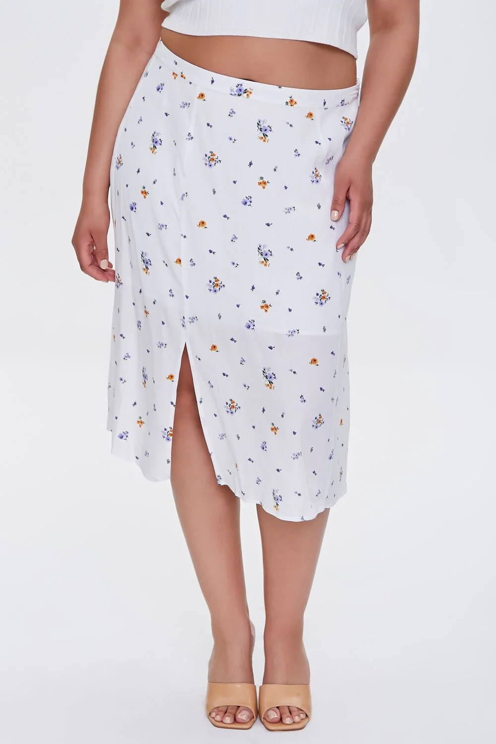 Plus Size Floral Print Skirt - Image 2