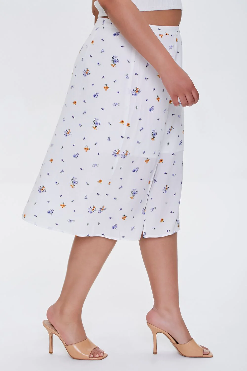 Plus Size Floral Print Skirt - Image 3
