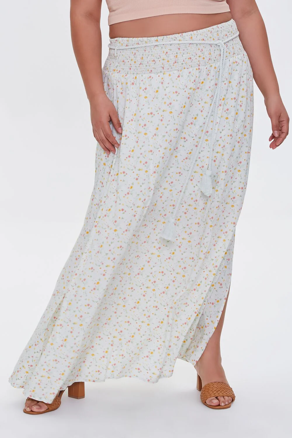 Plus Size Floral M-Slit Skirt - Image 2