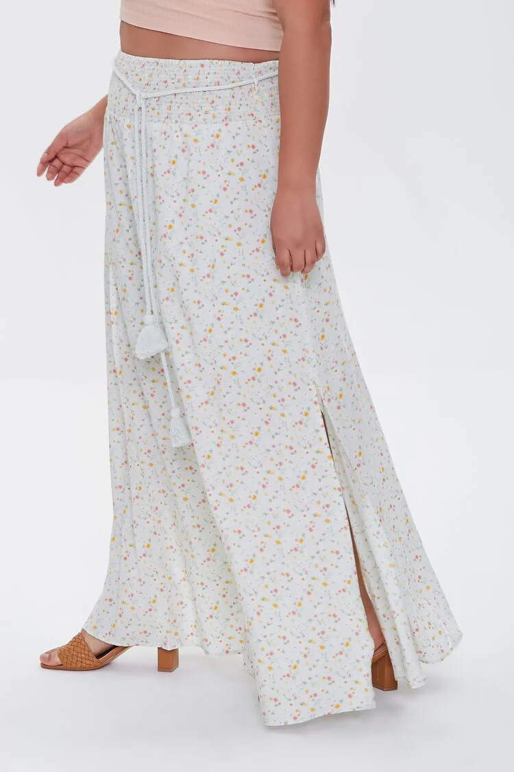 Plus Size Floral M-Slit Skirt - Image 3