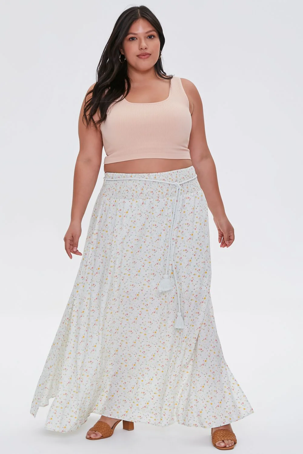 Plus Size Floral M-Slit Skirt - Image 5