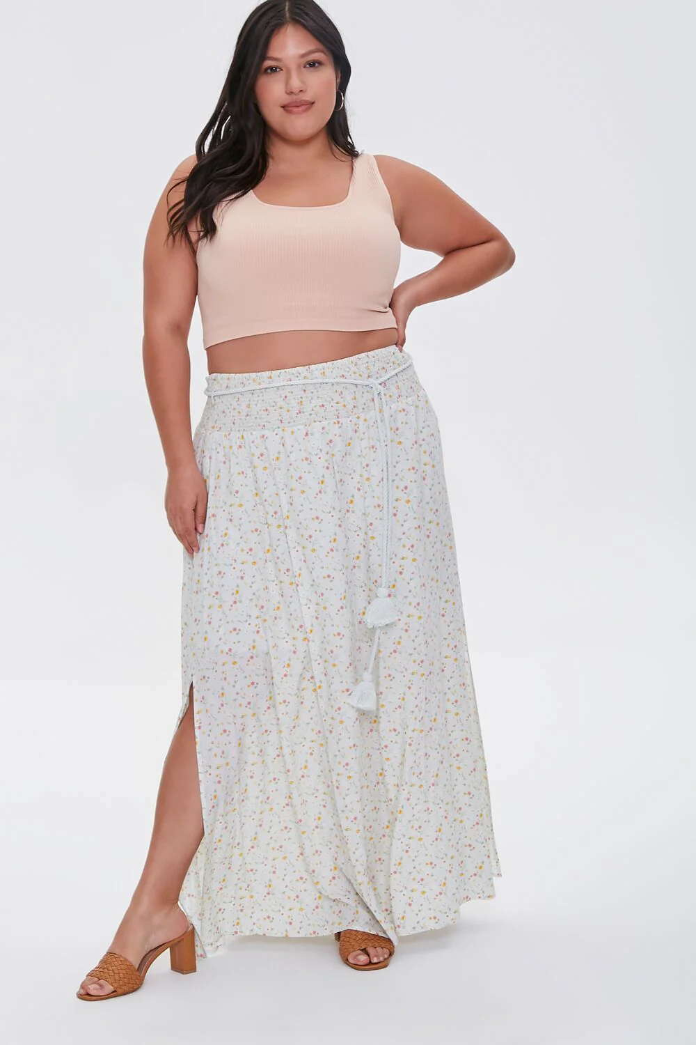 Plus Size Floral M-Slit Skirt - Image 6