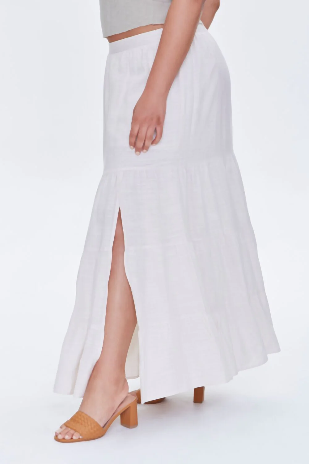 Plus Size Linen Maxi Skirt - Image 3