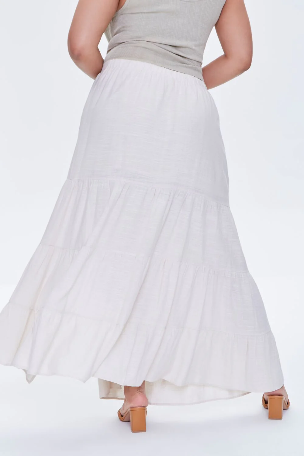 Plus Size Linen Maxi Skirt - Image 4