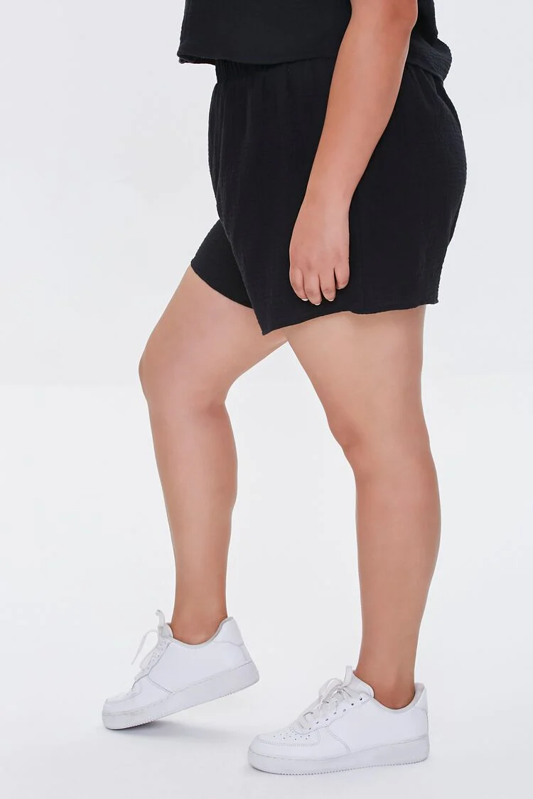 Plus Size Textured Shorts - Image 3