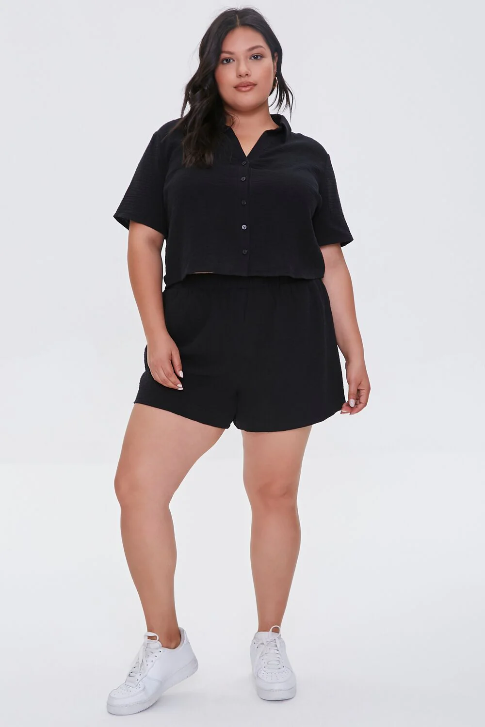 Plus Size Textured Shorts - Image 5