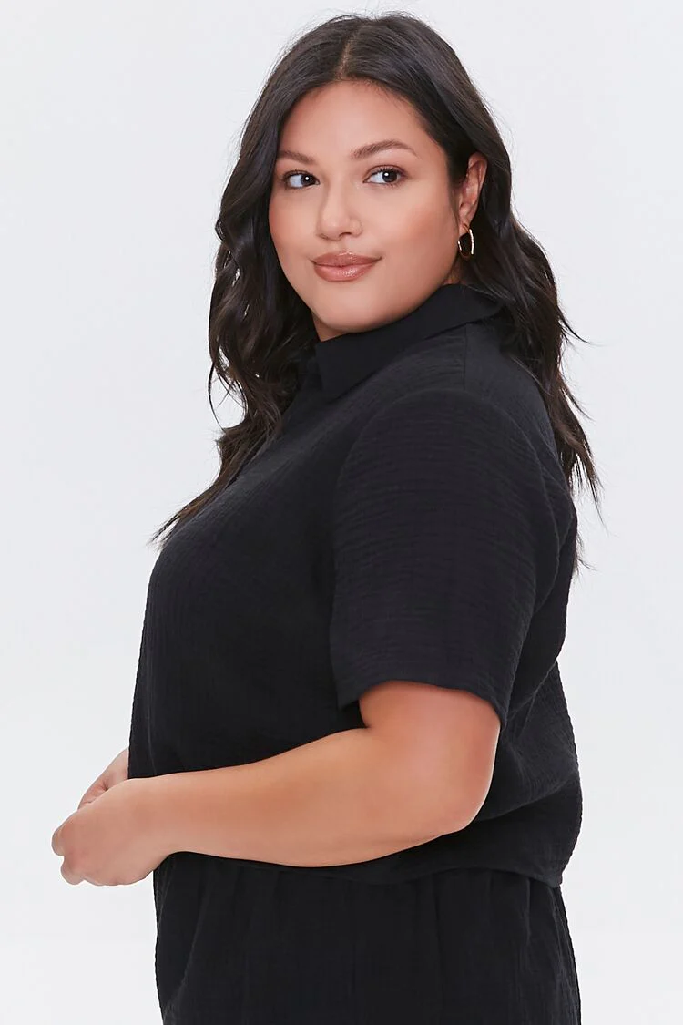 Plus Size Textured Shirt - Image 2