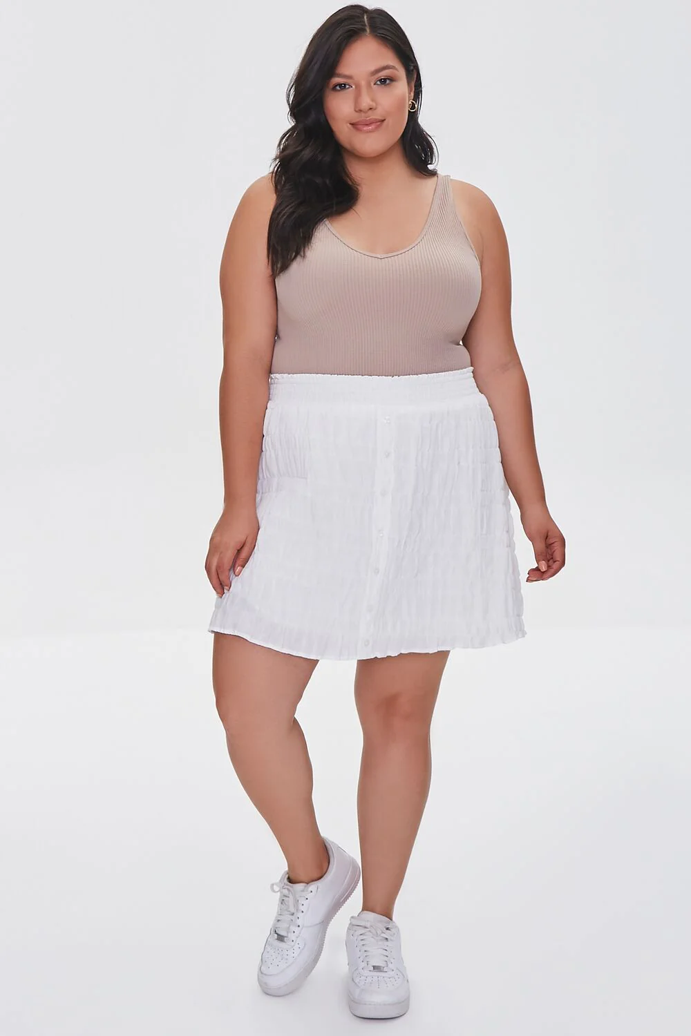 Plus Size Tiered Buttoned Mini Skirt - Image 5