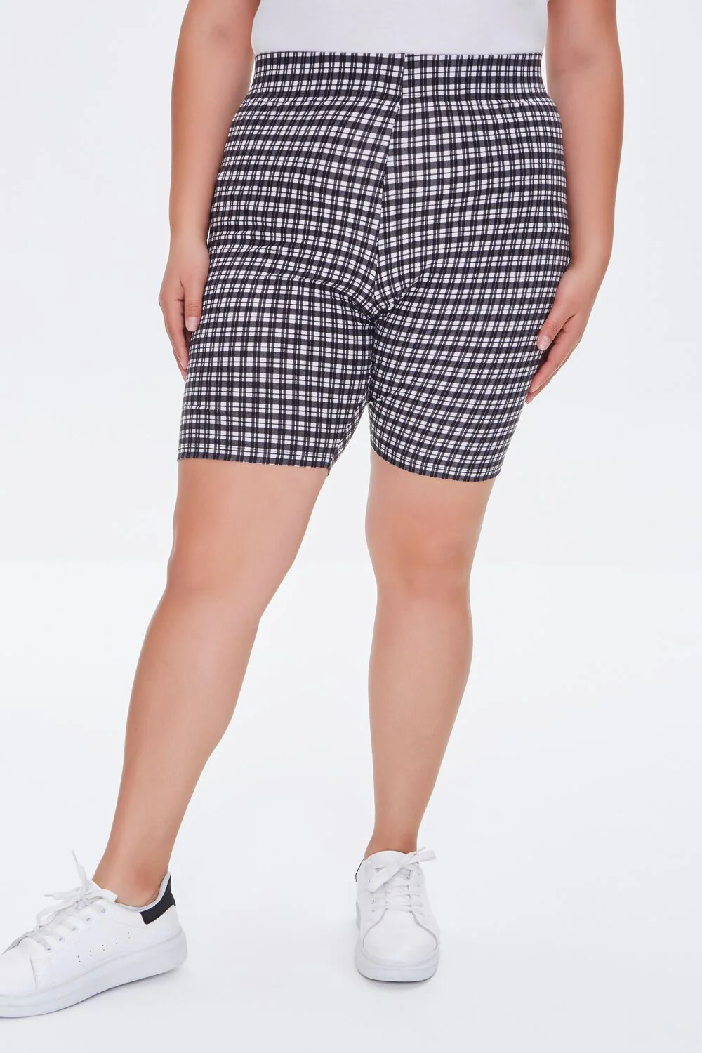 Plus Size Gingham Biker Shorts - Image 2