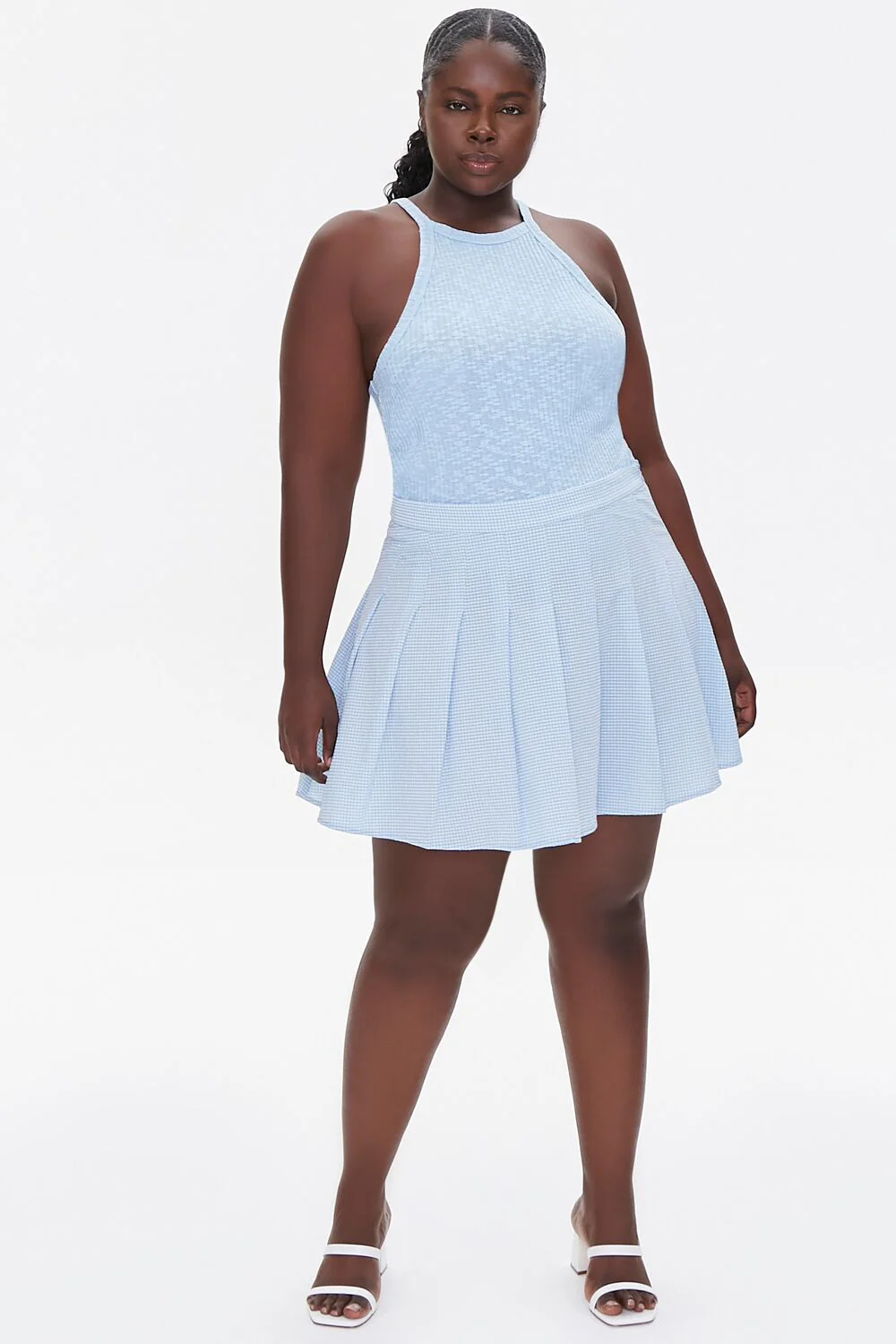 Plus Size Plaid Mini Skirt - Image 5