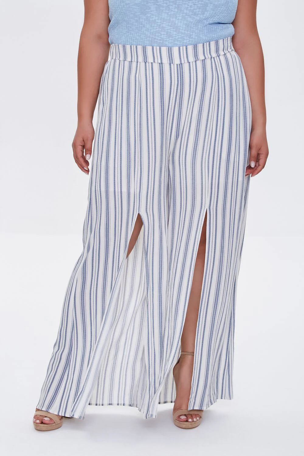 Plus Size Striped Palazzo Pants - Image 2