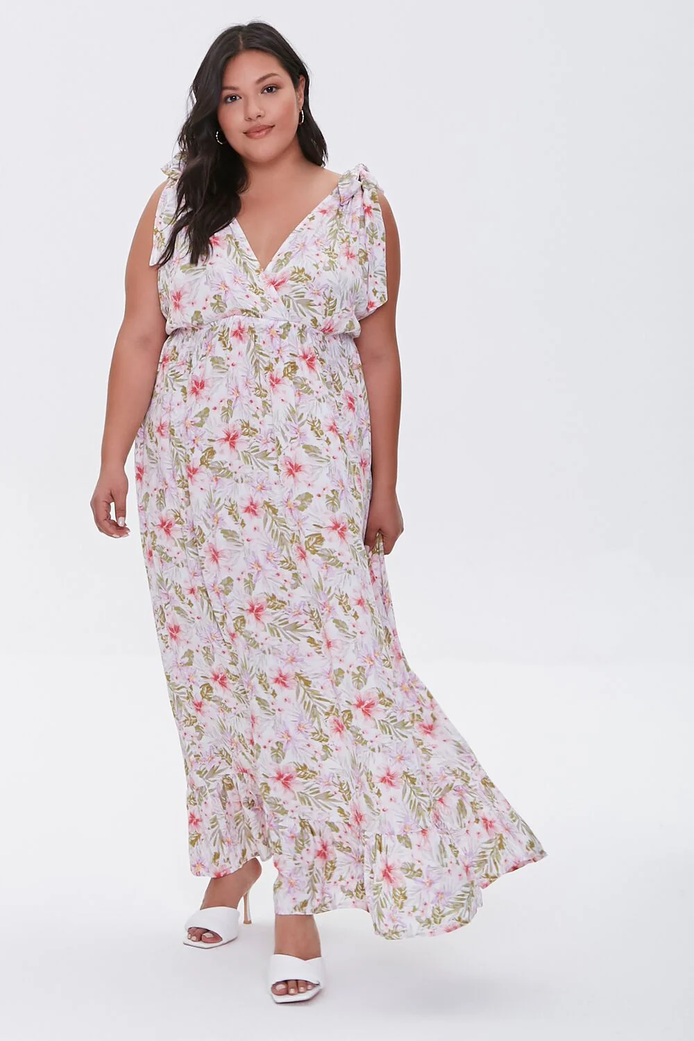 Plus Size Floral Print Midi Dress - Image 2