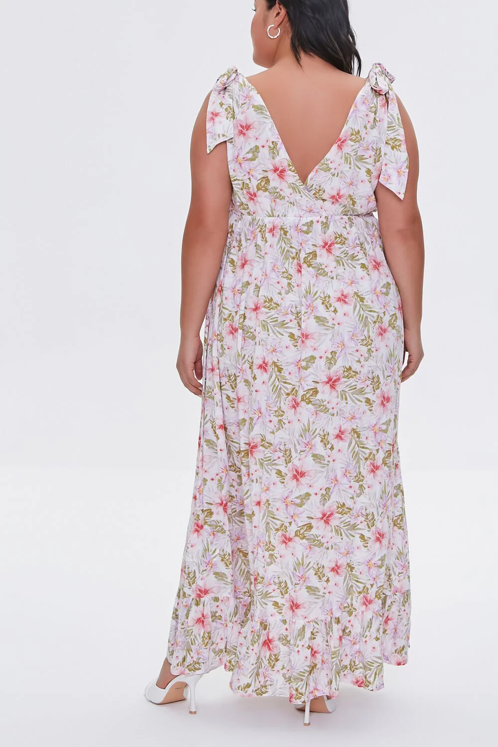 Plus Size Floral Print Midi Dress - Image 4