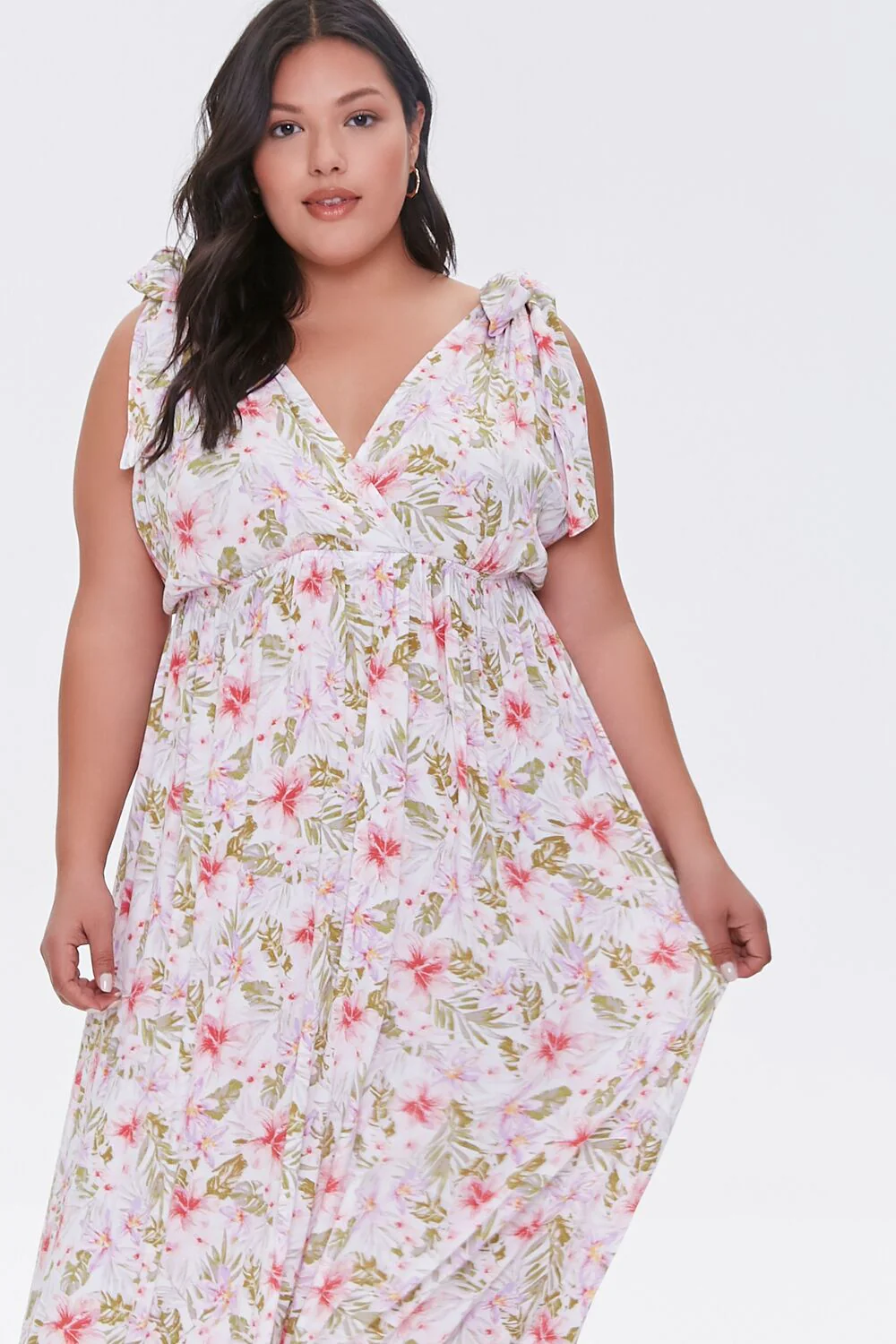 Plus Size Floral Print Midi Dress - Image 5