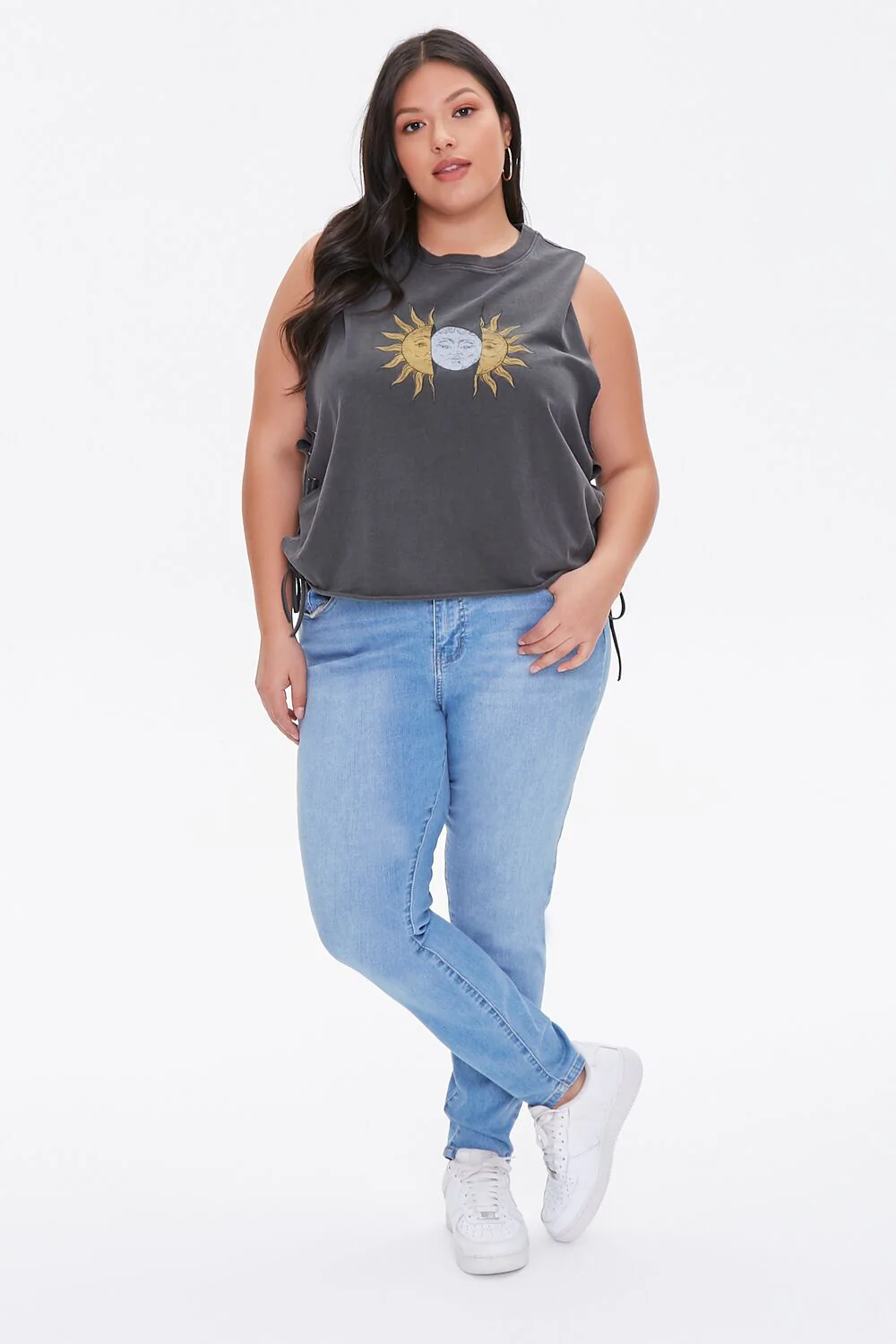 Plus Size Sun & Moon Graphic Muscle Tee - Image 4