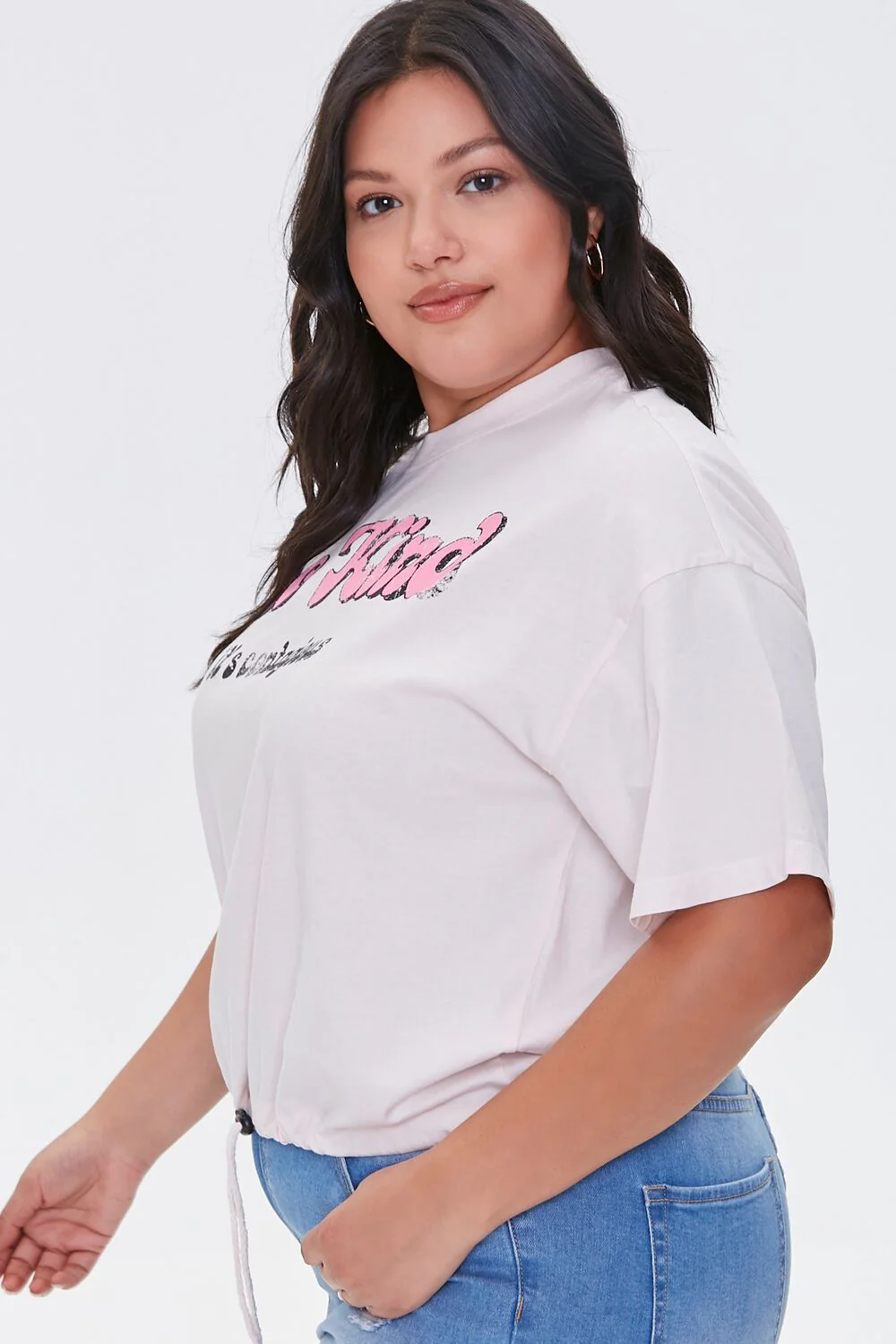 Plus Size Be Kind Cropped Graphic Tee - Image 2
