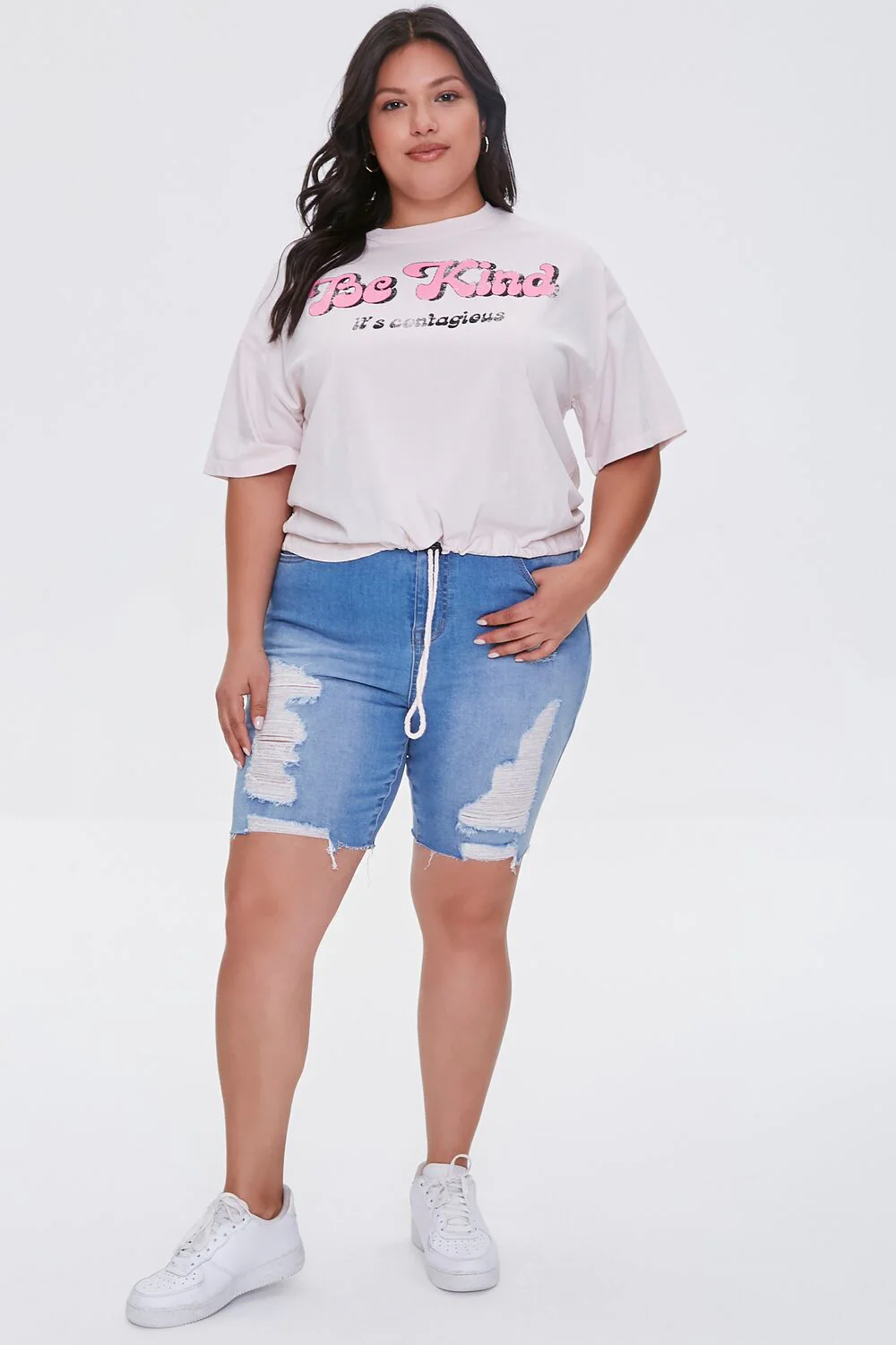 Plus Size Be Kind Cropped Graphic Tee - Image 4