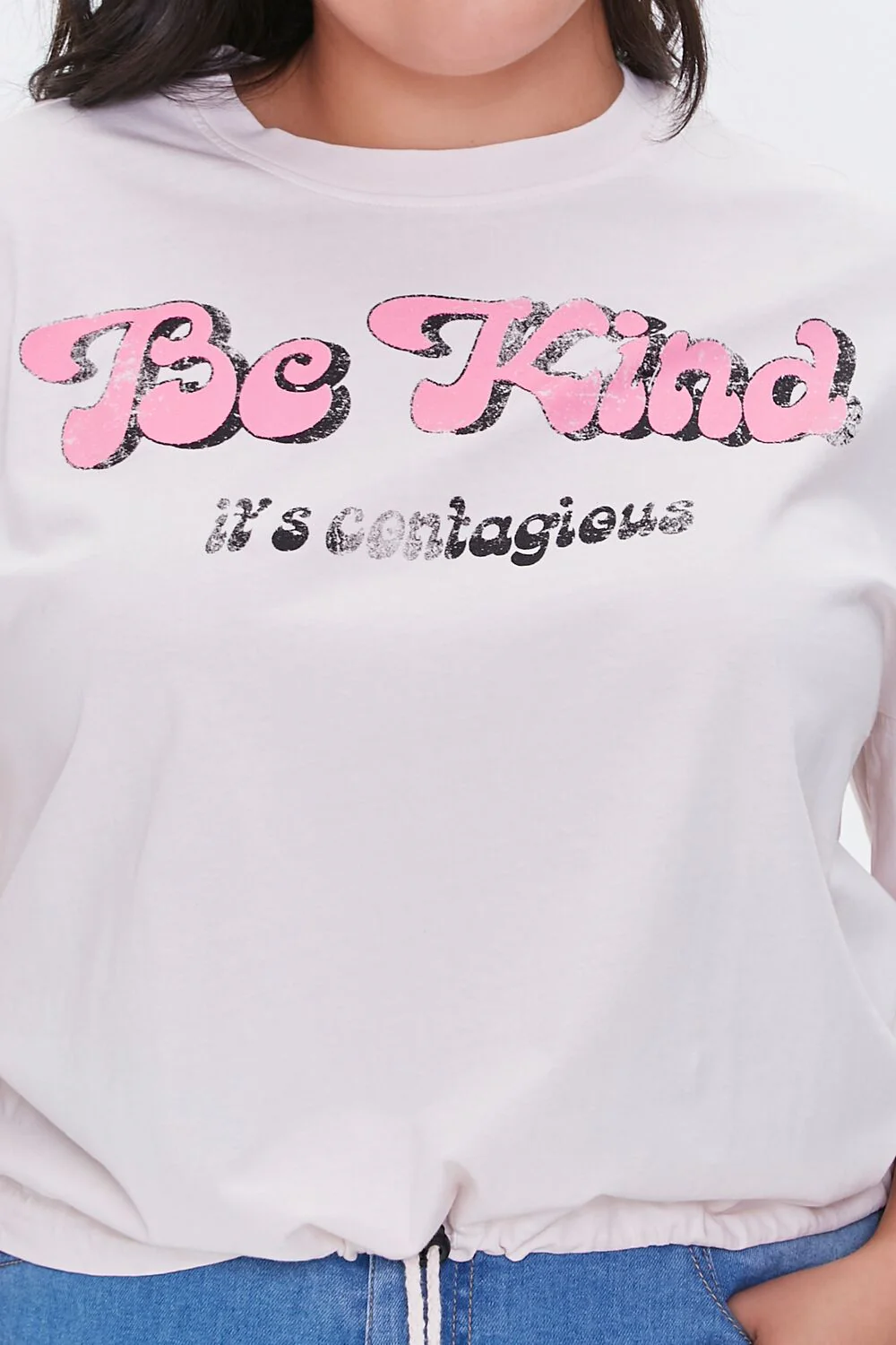 Plus Size Be Kind Cropped Graphic Tee - Image 5