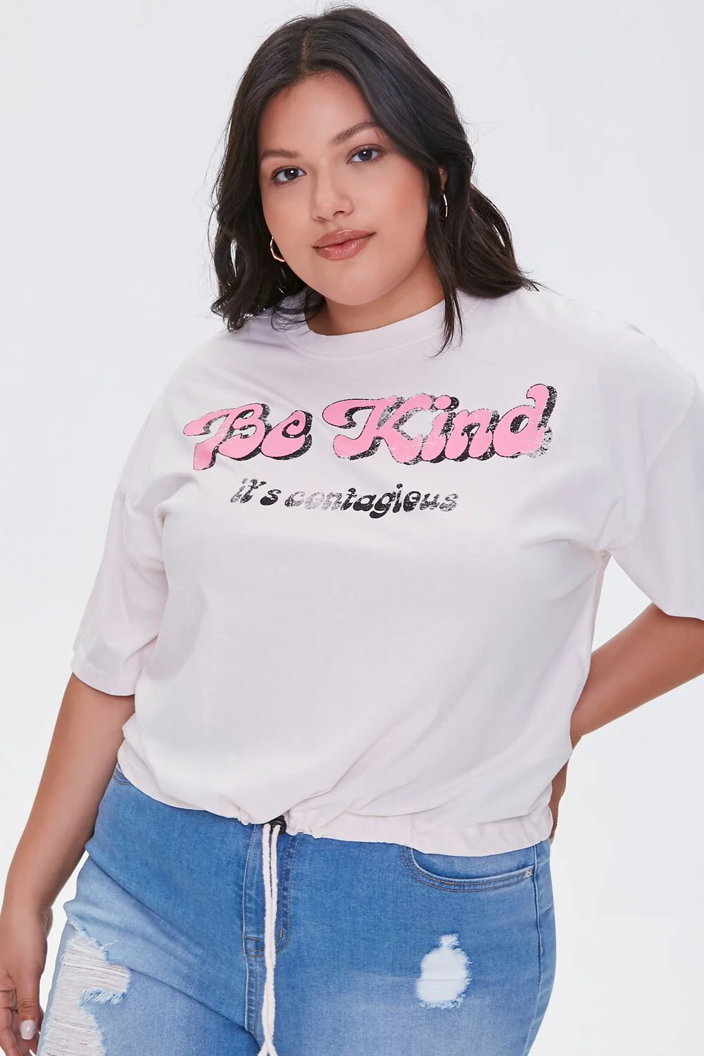 Plus Size Be Kind Cropped Graphic Tee - Image 6