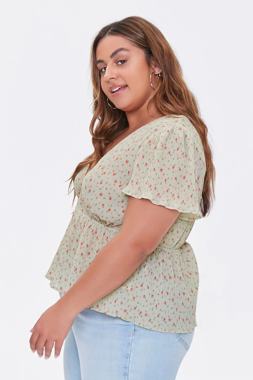 Plus Size Floral Print Top - Image 2