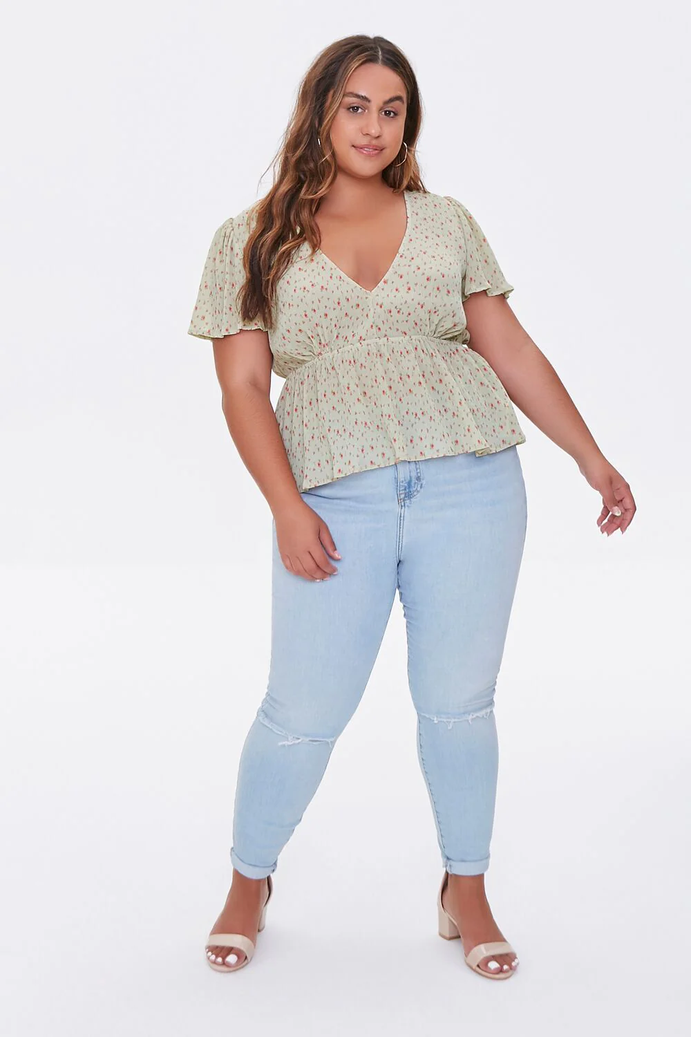 Plus Size Floral Print Top - Image 4