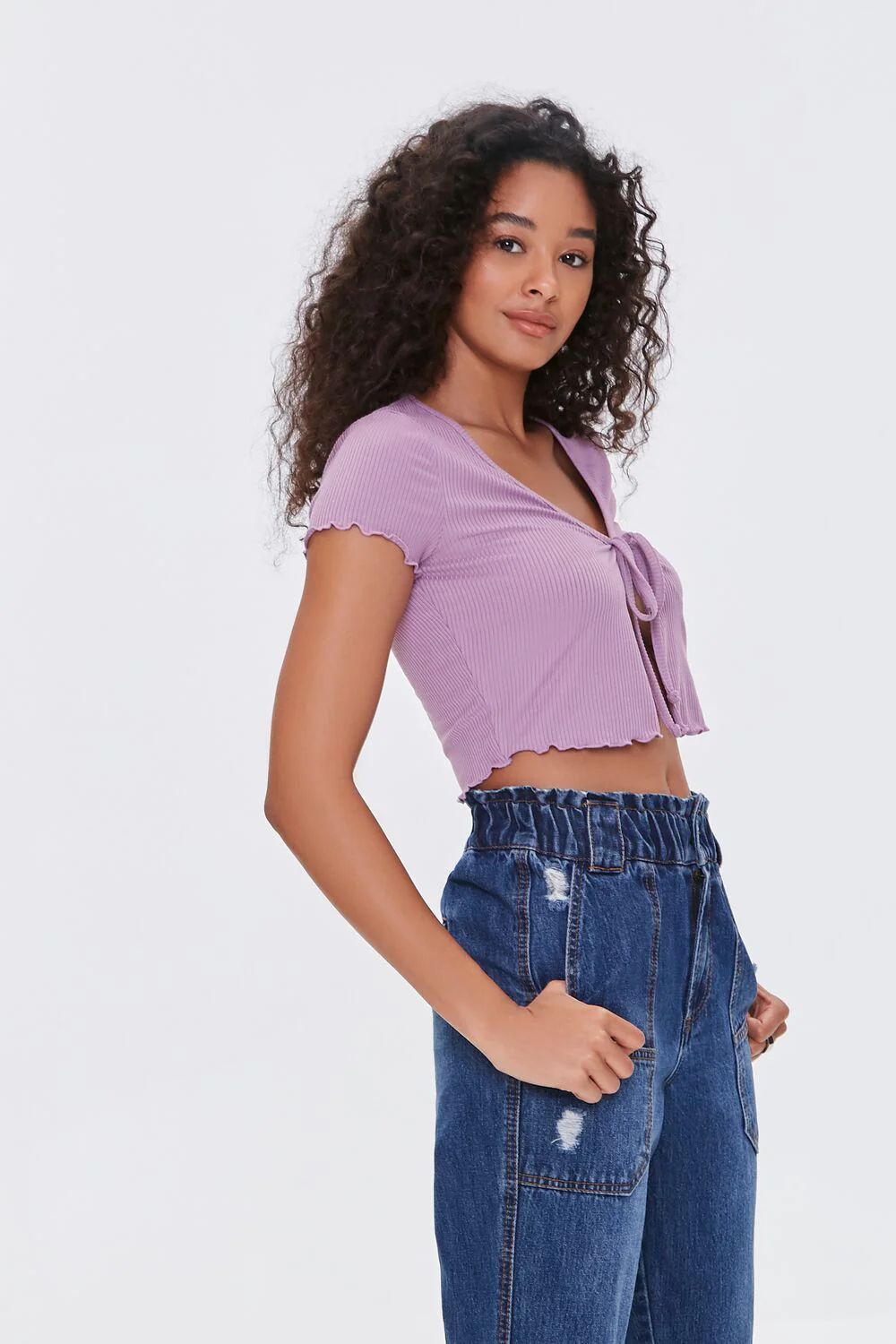Split-Hem Lettuce-Edge Tee - Image 2