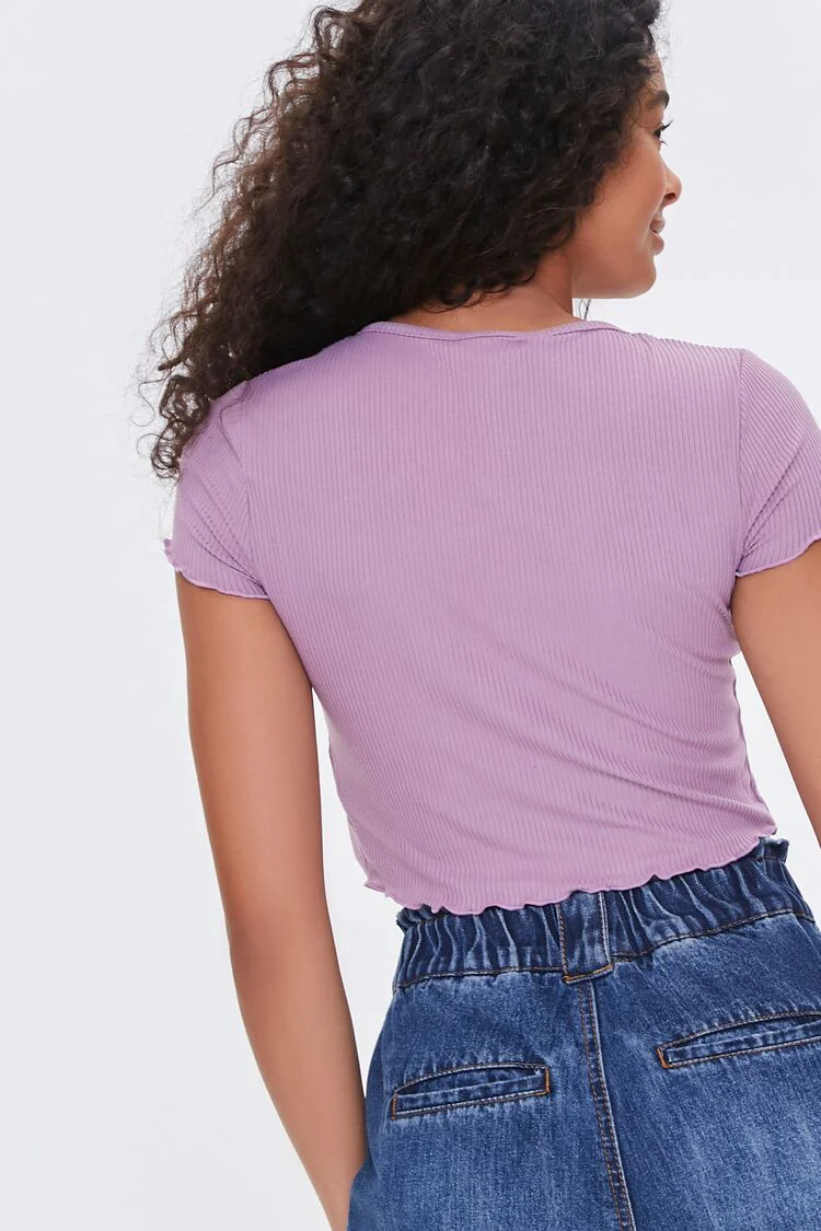 Split-Hem Lettuce-Edge Tee - Image 3