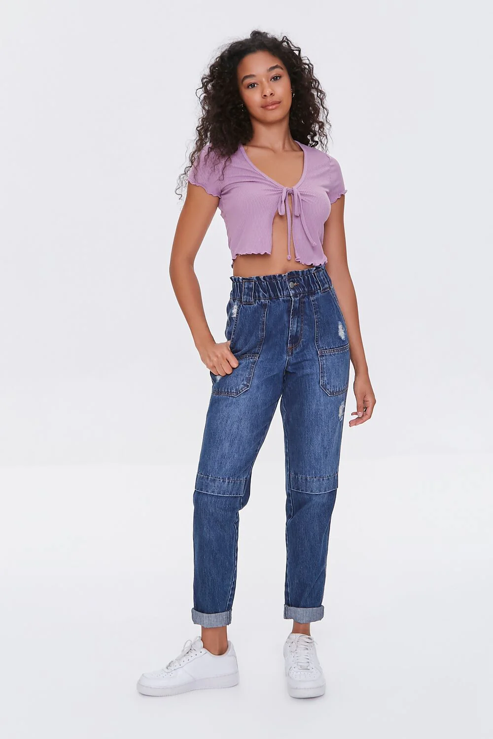 Split-Hem Lettuce-Edge Tee - Image 4